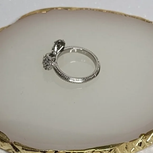 Bow Ring 925 Sterling Silver Cubic Zirconia Size 6 - Picture 9 of 9